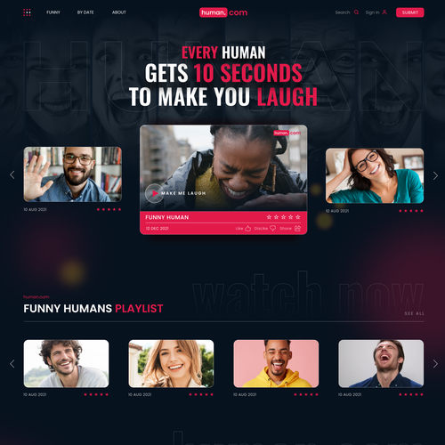 Homepage for website to make you laugh Diseño de Alex Klochko