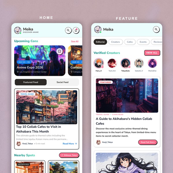 Social Media&Travel App made for anime fan worldwide