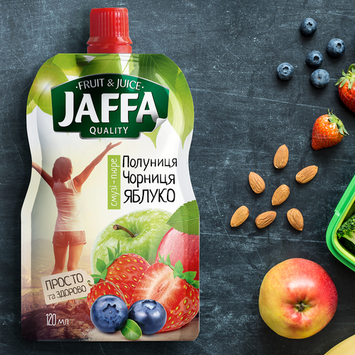 Diseño de Develop Concept Design for Jaffa "Fruit in Pocket" adults’ fruit and berry puree de garryveda.com