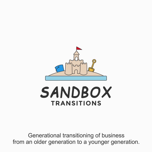 playful and cartoonish logo for Sandbox Transitions.