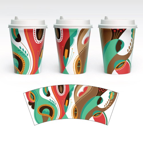 Artwork Design for Paper Cups Diseño de Maria GR