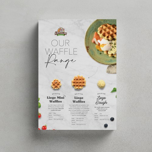 Waffles Product Sales Brochure Design by Kiki Aly Studio