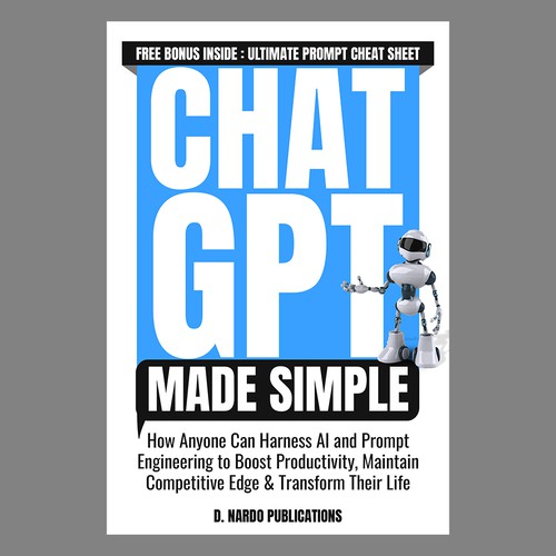 Professional Cover for BEST-SELLING BOOK about ChatGPT & AI Design by EPH Design