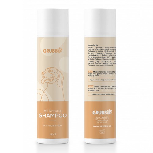 Design label for dog shampoo Diseño de intanamir