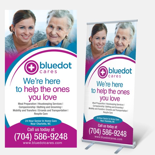 Create an eye catching 48 retractable banner for bluedot cares!, Signage  contest