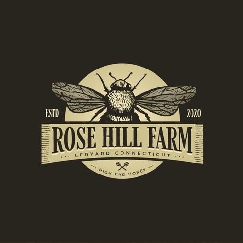 Historic New England Farm producing elegant honey ISO a legacy worthy logo Design by R A P