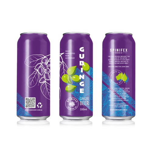 We need a vibrant label for our Wild Harvested Gubinge (Kakadu Plum) infused Ginger Beer Design by AprilFish