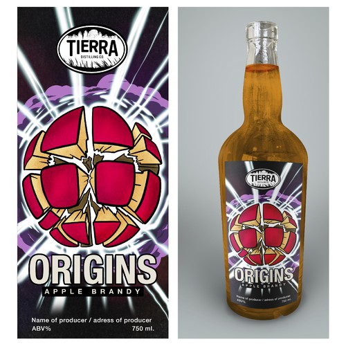 Wanted: an image forward and colorful spirit bottle label design for Apple Brandy release Design by El eduardo