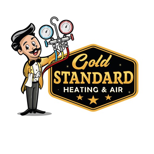 Powerful and Charming Character logo for an Heating and Air Company Design by Bezzot!design