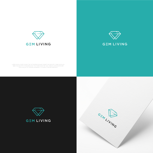 Geometrical, minimalist, modern brand design for Gem Living Design by Sunrise.