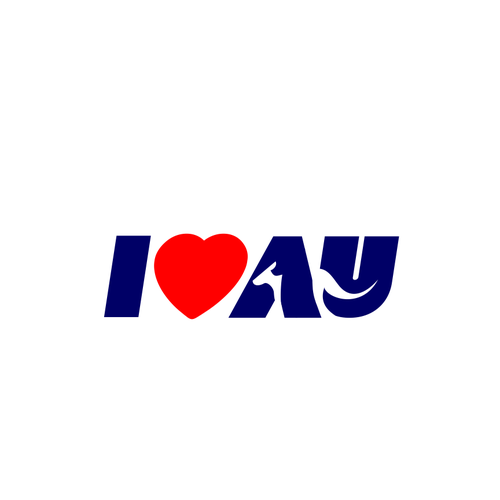 I Love Au Logo to appeal tourists and locals alike Design by akdesain