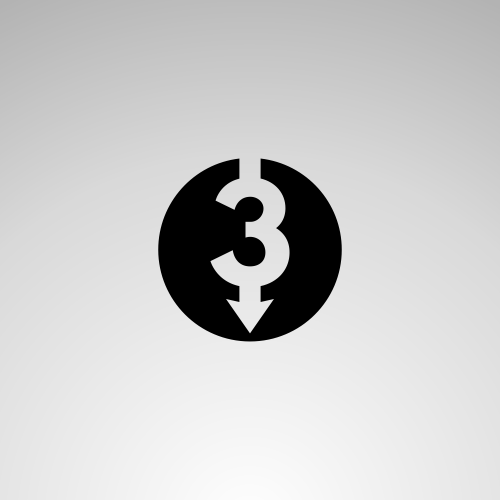 Create a black on white icon/button to represent "3rd button down" Design by a.n.n.a