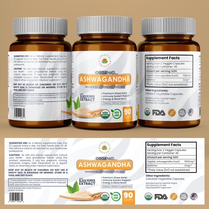 Best Label for a Bottle of Herbal Supplement Product label contest