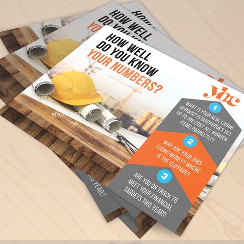 Fun postcard/flier marketing bookkeeping support to general contractors Design by Mr.TK