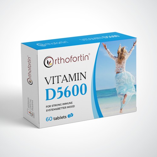 Box for Nutritional Supplement with Vitamin D Design by StanBranding