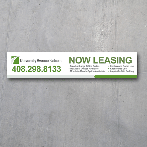 Create sleek leasing sign for modern office building. | Signage contest