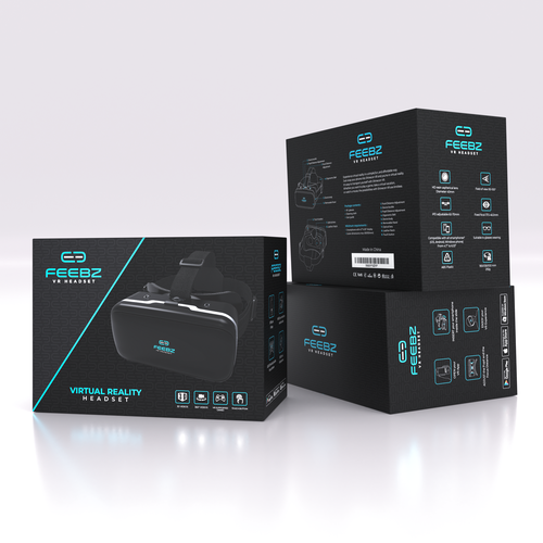 Box packaging for virtual reality headset Réalisé par Designbaharbd