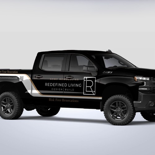 Sophisticated truck wrap for a Design and Build Home Renovation Company Design by Art Mahno ✔