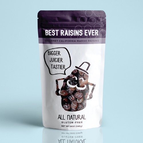 Diseño de Best Raisins Ever - package design for PREMIUM raisins de Bacterykey