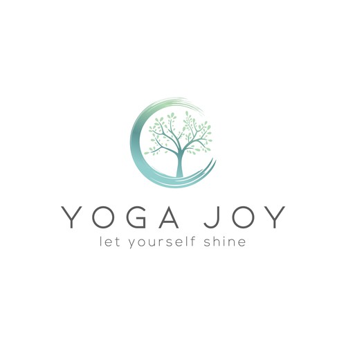 Create a delightful organic logo for yoga joy