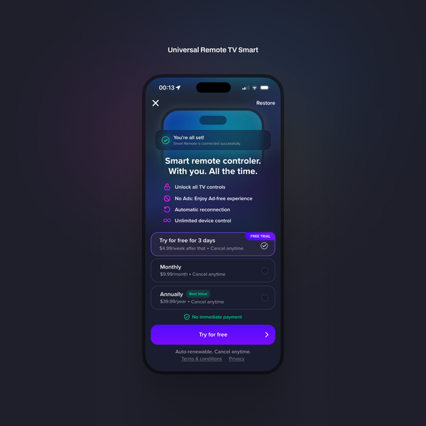 Smart Remote App - Subscription Paywall