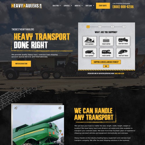 Strong Homepage Design Needed For Tough Heavy Haul Website Design by creatsoul