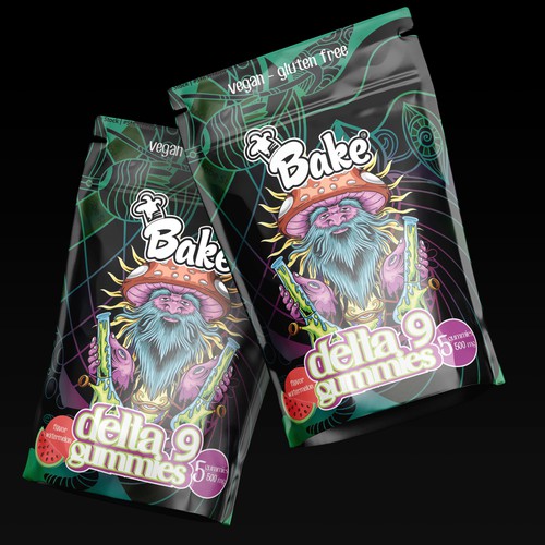 FUN MUSHROOM GUMMIES POUCH FOR 21+ Design by DagDigi