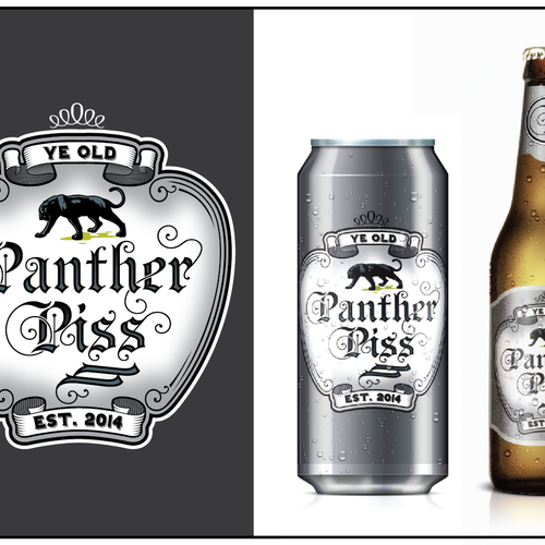 "Panther Piss" BEER Label - GuaranteedWinner - Blind, not private.   Get Pissed!   Design by Steve Hai