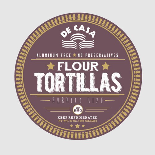 Create a new label for our natural tortillas Diseño de AR Design+Print