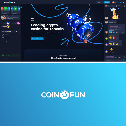 Coin.fun – Crypto Casino/Gambling Logo Design by Athar_Z