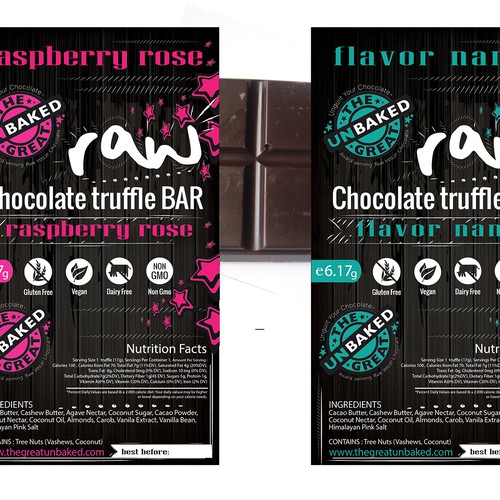 Modern, Clean, Contemporary, Bold, Chic, Retro packaging for chocolate bar wrapper or sleeve Design by Catus