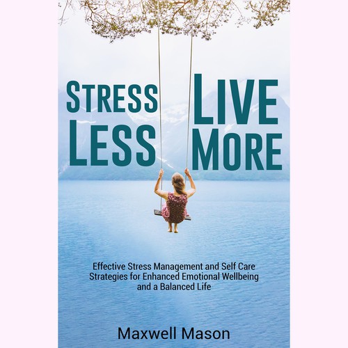 Book cover design to appeal to busy people who want to find a way to deal with stress. Design by MS_99
