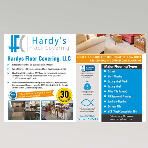 Professional Banner Design For Hardy S Floor Covering Llc