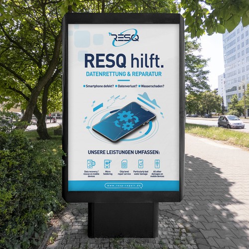 Clean & Nice Poster for Cell Phone Repair & Data Rescue Company Design by inventivao