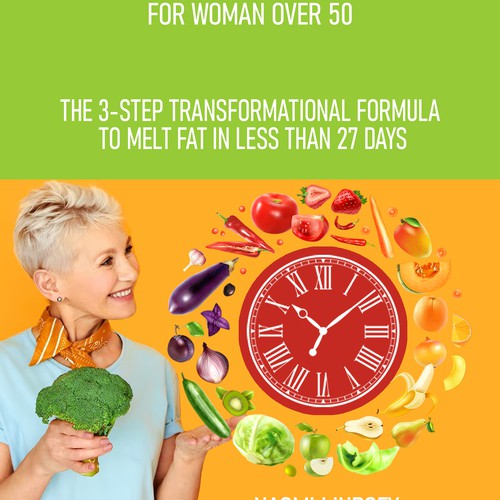 Compelling intermittent fasting book cover design to appeal to women over 50 Design by Gergana ®