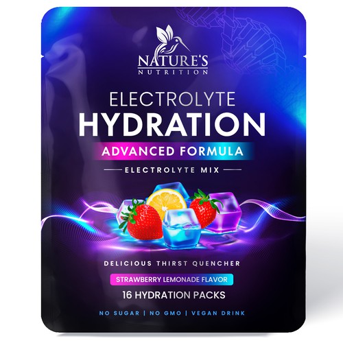 Refreshing Hydration Electrolytes Design Needed for Nature's Nutrition Design by Davi Giolo ★