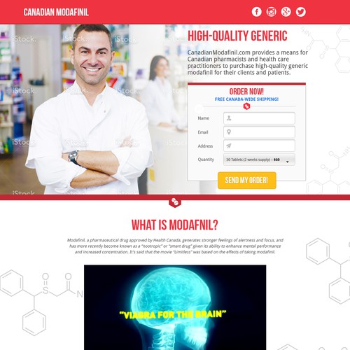 Create a professional landing page that sells a pharmaceutical drug to
health practitioners Design by jaysonc