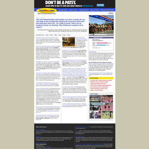 LetsRun.com Homepage Re-Design/Cleanup Diseño de RobertObuch