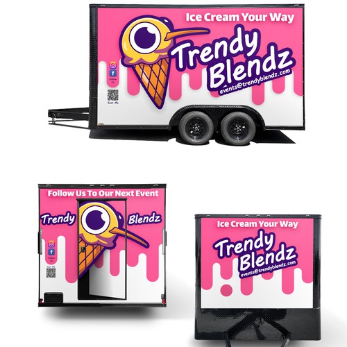 Design a fun and inviting ice cream and dessert trailer Design by Art Mahno ✔