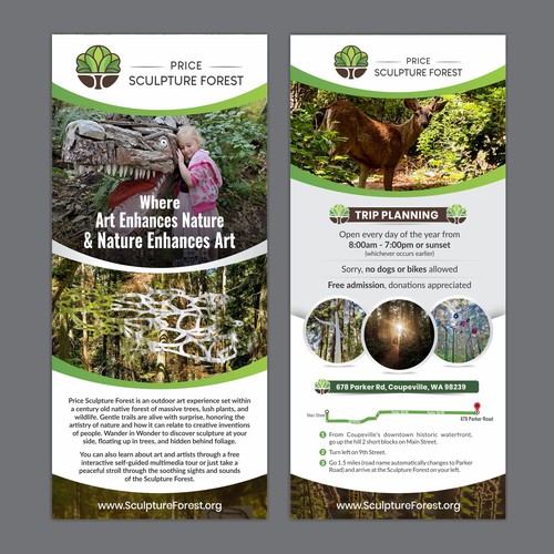 Enticing Rack Card for Unique and Fun Sculpture Park Nature Preserve Design by Dzine Solution