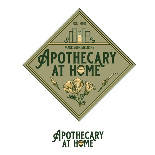 Vintage apothecary inspired logo for herbalist subscription box デザイン by C1k