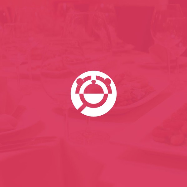 I made this logo with search icon, Food Cover Serving Plate and connected people.