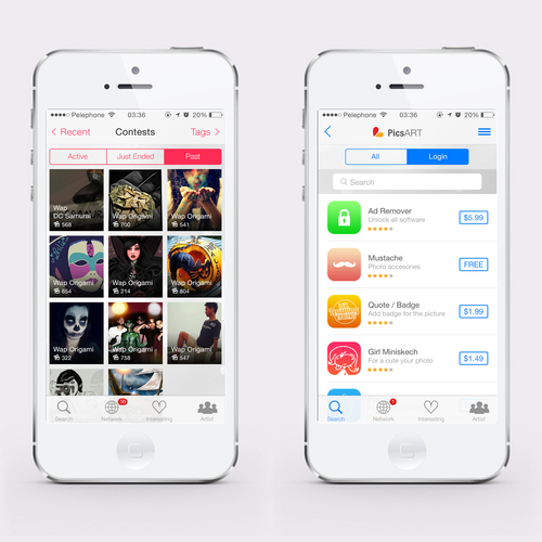 Award winning design for best in class mobile app PicsArt Design by Dedy S