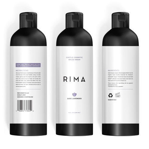 Minimalist Label for a luxury brand of cosmetic brush washes Design by PCab Designs