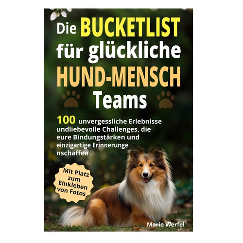 Design a harmonious, cute cover for a dog & human bucketlist Design by Cover_Design_Expert