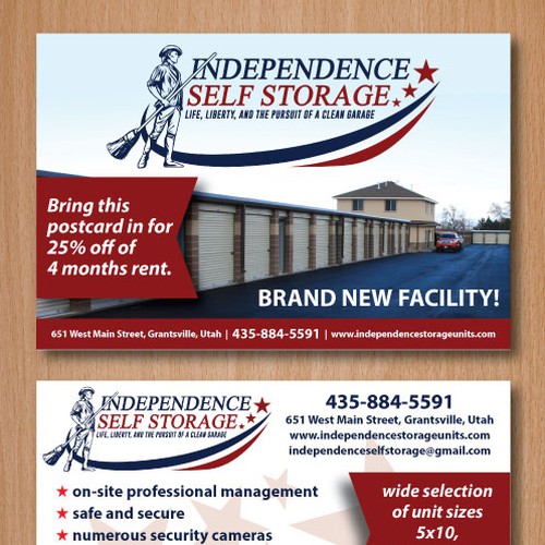 Create an eyecatching direct mailer for a brand new selfstorage