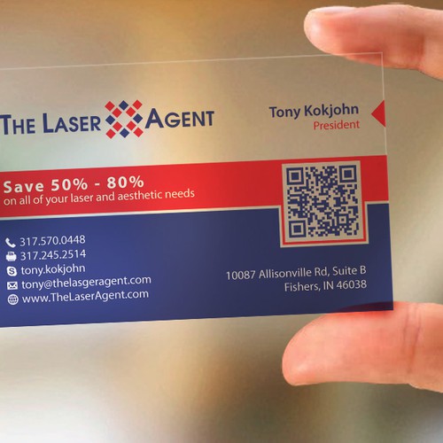 Create a modern, memorable business card for The Laser Agent! Design by Tcmenk