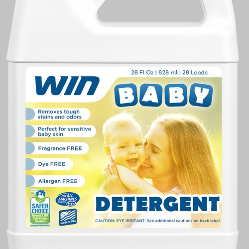 WIN Baby Detergent bottle label Design by Air_designs