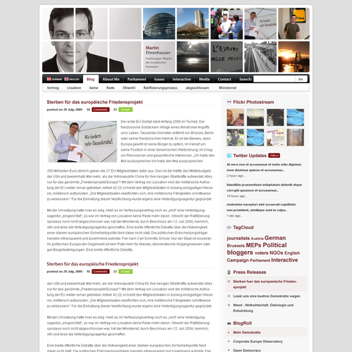 Wordpress Theme for MEP Martin Ehrenhauser Design von kalipp