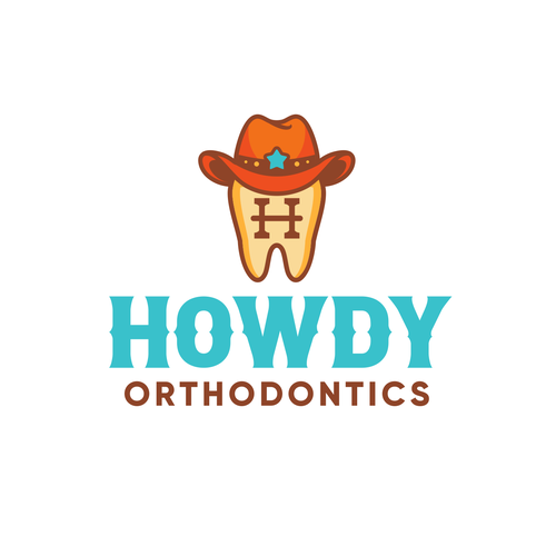 ISO fun, youthful, western themed logo for an orthodontic dental practice in the suburbs Design by Grad™